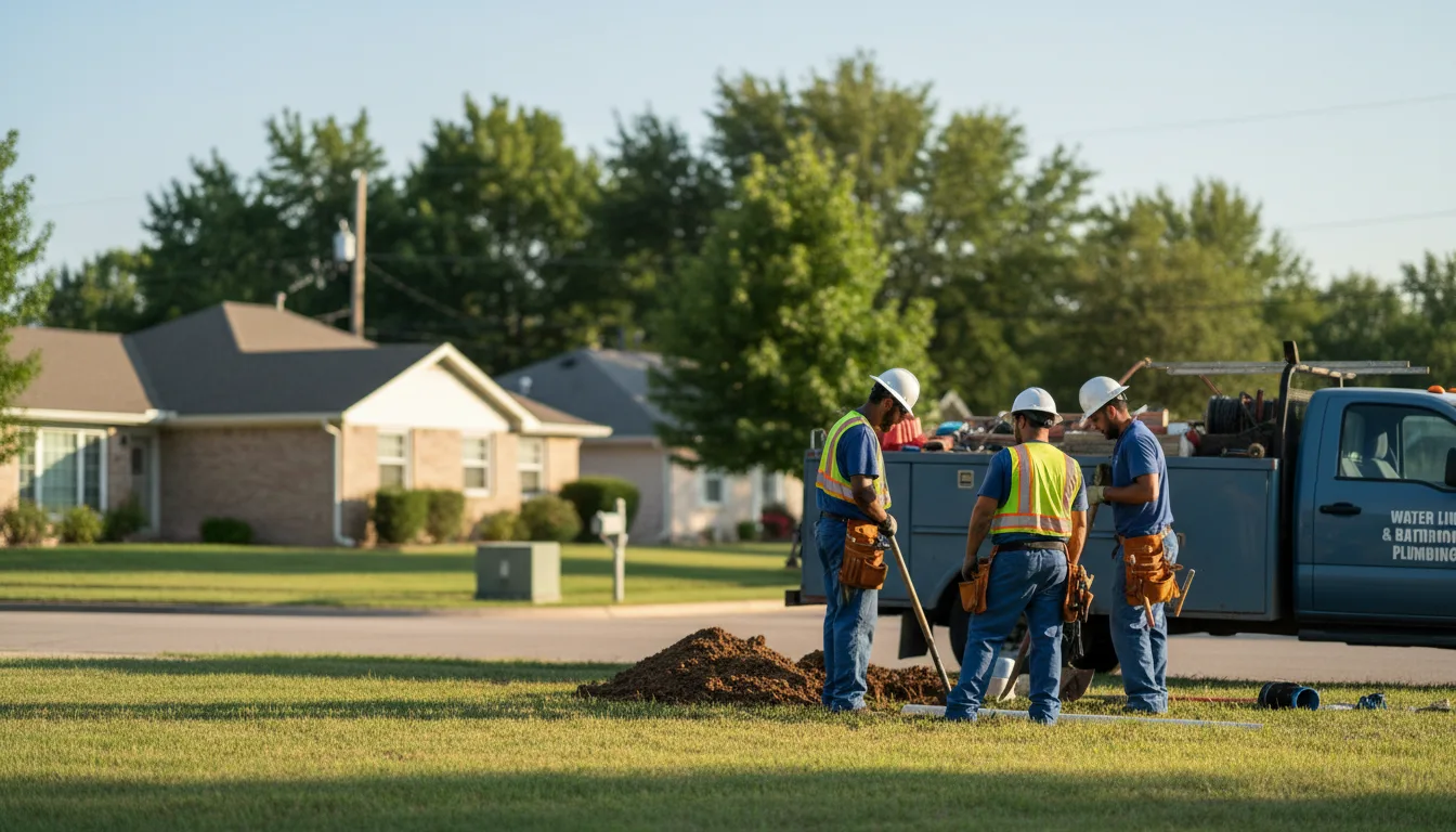Residential water line and bathroom plumbing service in Lineville, IA